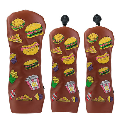 Golf waterproof wooden pole cover embroidery protective cover unisex double layer full set of wooden pole cover outdoor sports golf equipment