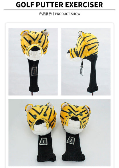 Funny golf club head cover, animal plush golf club head cover