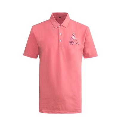 Men's Golf Polo Summer Short Sleeve T-Shirt Sports Golf Polo Shirt Quick Drying Sweating Elastic Breathable Sunscreen Top Golf Shirt Moisture Wicking Golf Polo