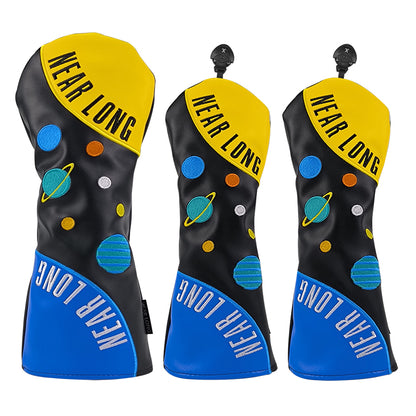 Golf waterproof wooden pole cover embroidery protective cover unisex double layer full set of wooden pole cover outdoor sports golf equipment